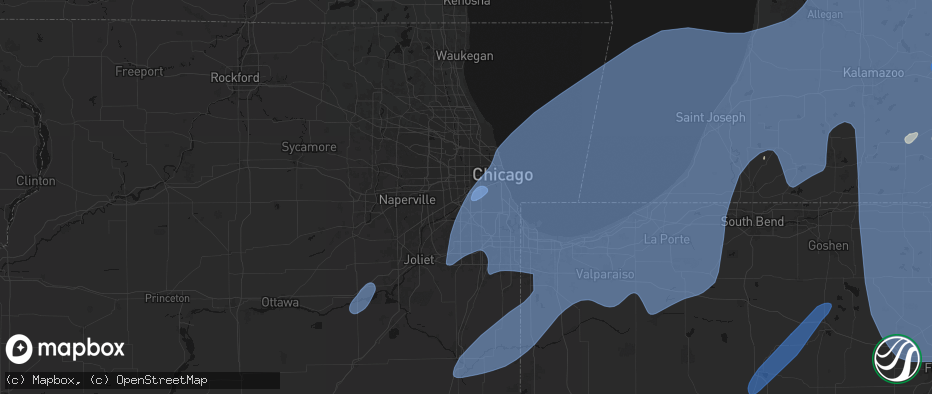 Hail map in Summit Argo, IL on May 18, 2026