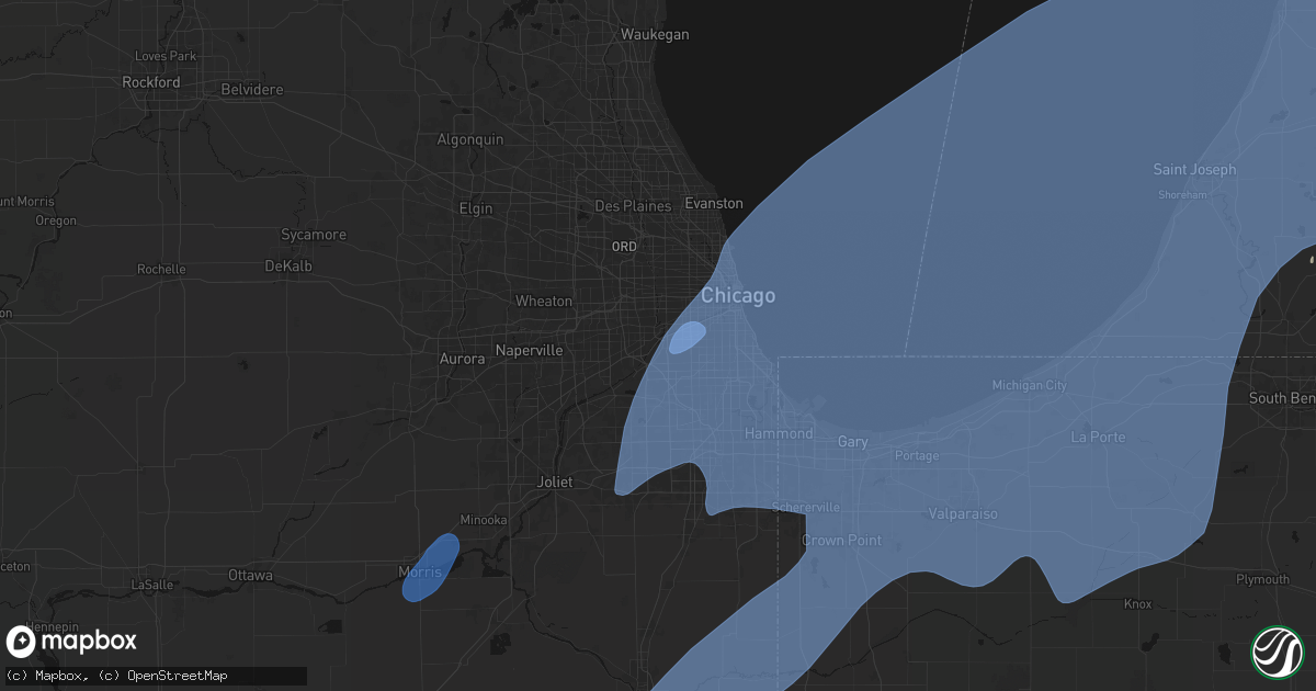 Hail map in Summit Argo, IL on May 18, 2026