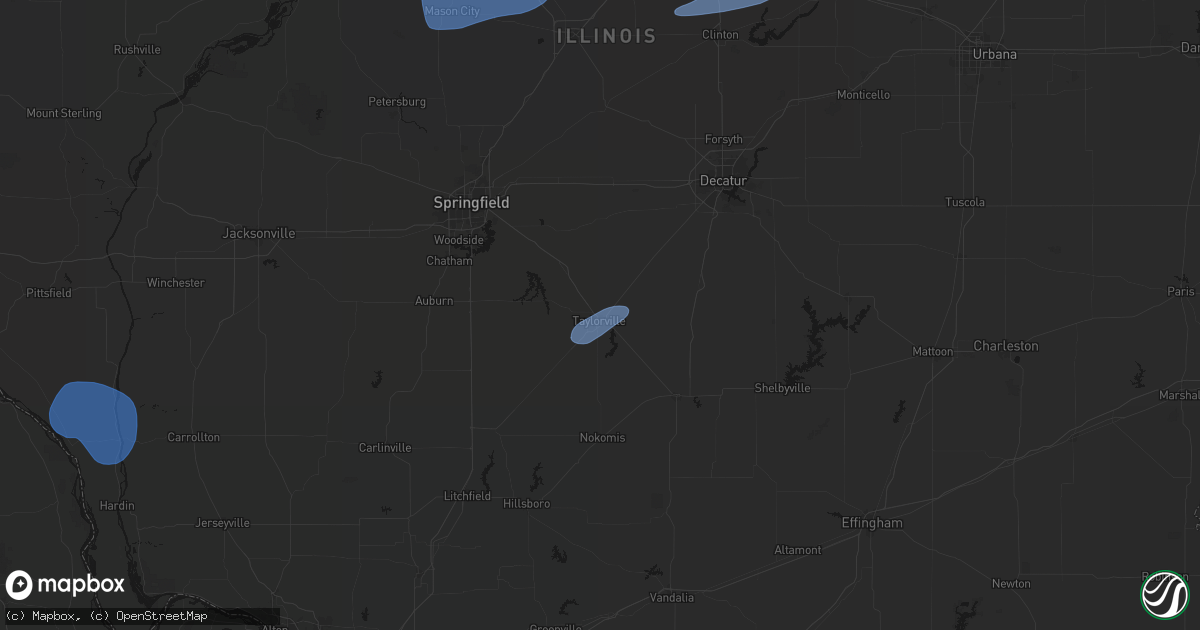 Hail map in Taylorville, IL on May 18, 2026