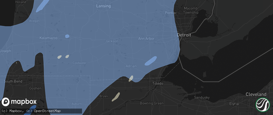 Hail map in Tecumseh, MI on May 18, 2026