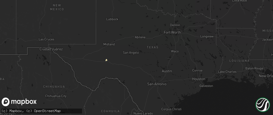 Hail map in Texas on May 18, 2026