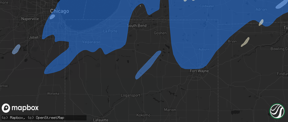 Hail map in Tippecanoe, IN on May 18, 2026