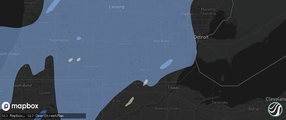 Hail map in Tipton, MI on May 18, 2026