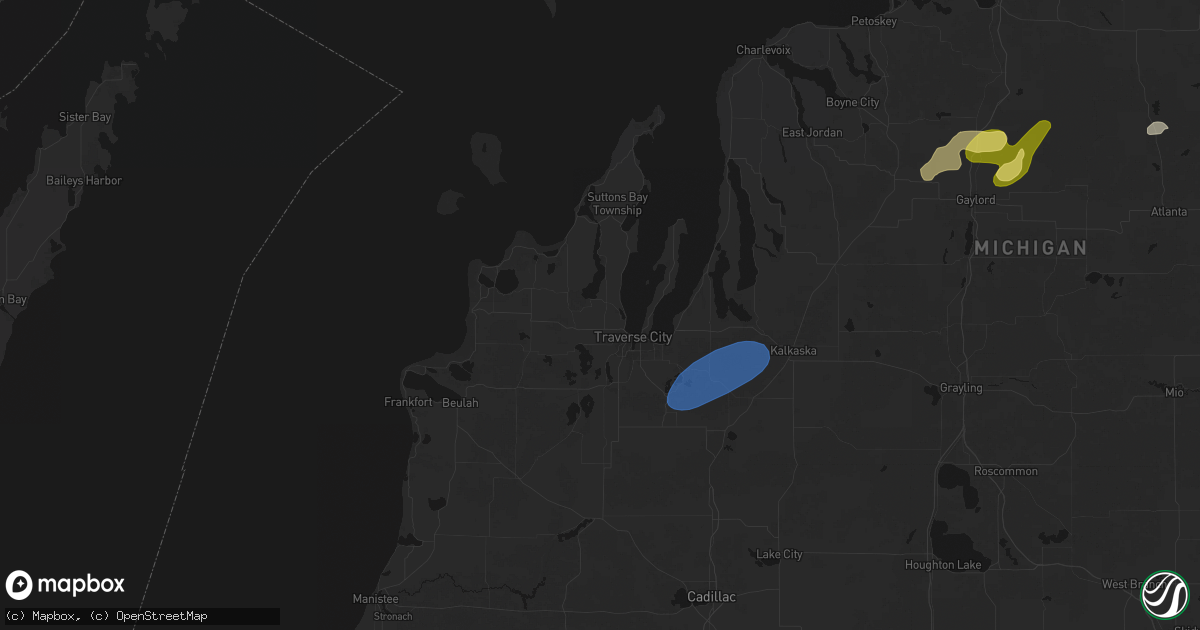 Hail map in Traverse City, MI on May 18, 2026