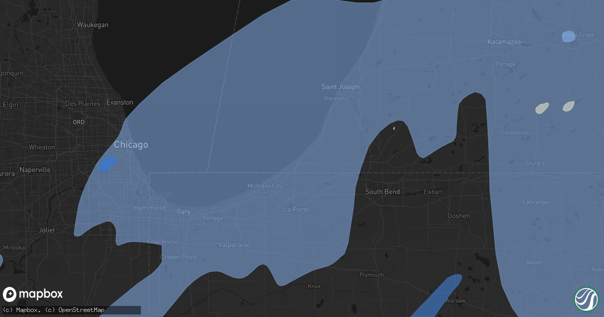 Hail map in Union Pier, MI on May 18, 2026