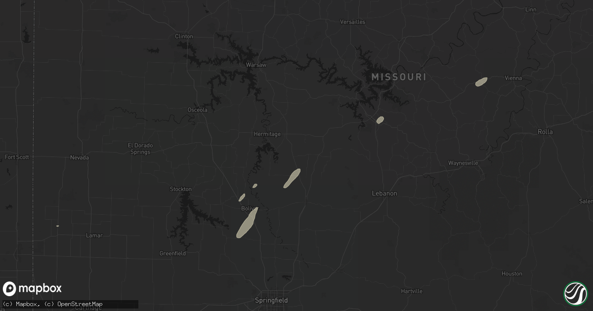 Hail map in Urbana, MO on May 18, 2026