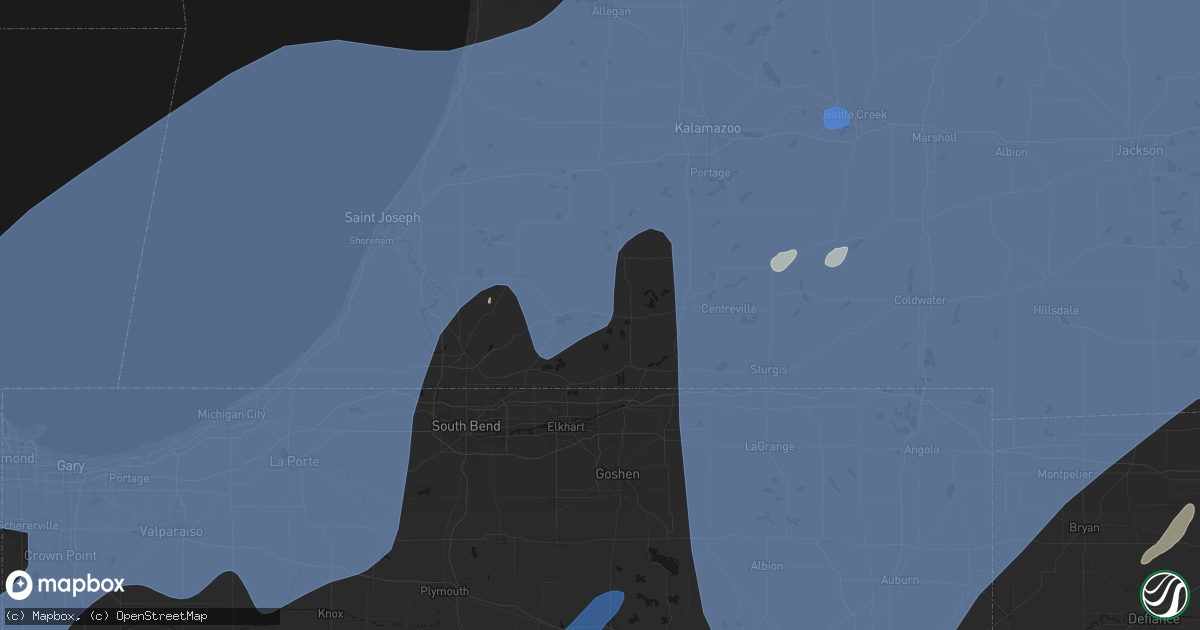 Hail map in Vandalia, MI on May 18, 2026
