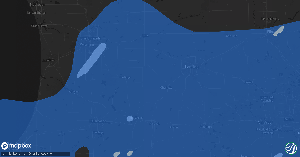 Hail map in Vermontville, MI on May 18, 2026