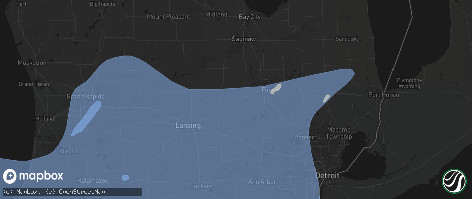 Hail map in Vernon, MI on May 18, 2026