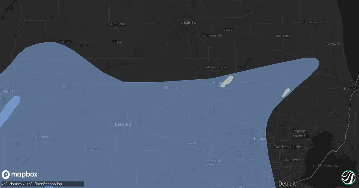 Hail map in Vernon, MI on May 18, 2026