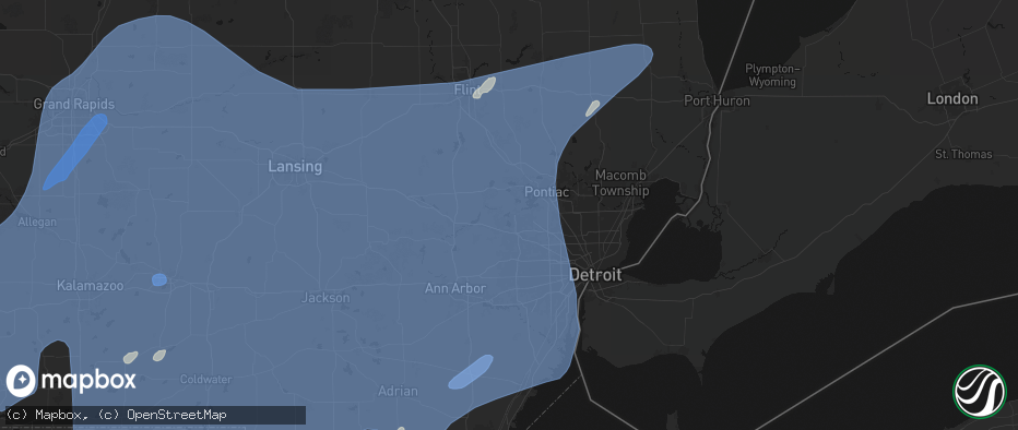 Hail map in Walled Lake, MI on May 18, 2026