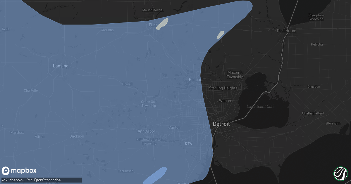 Hail map in Walled Lake, MI on May 18, 2026