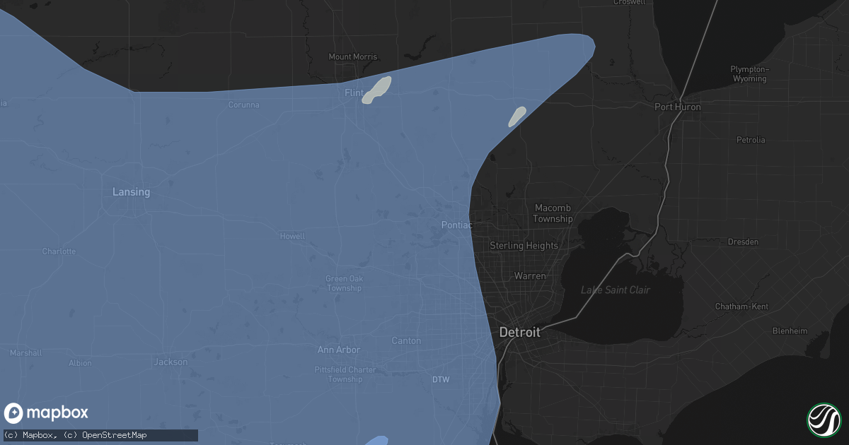 Hail map in Waterford, MI on May 18, 2026