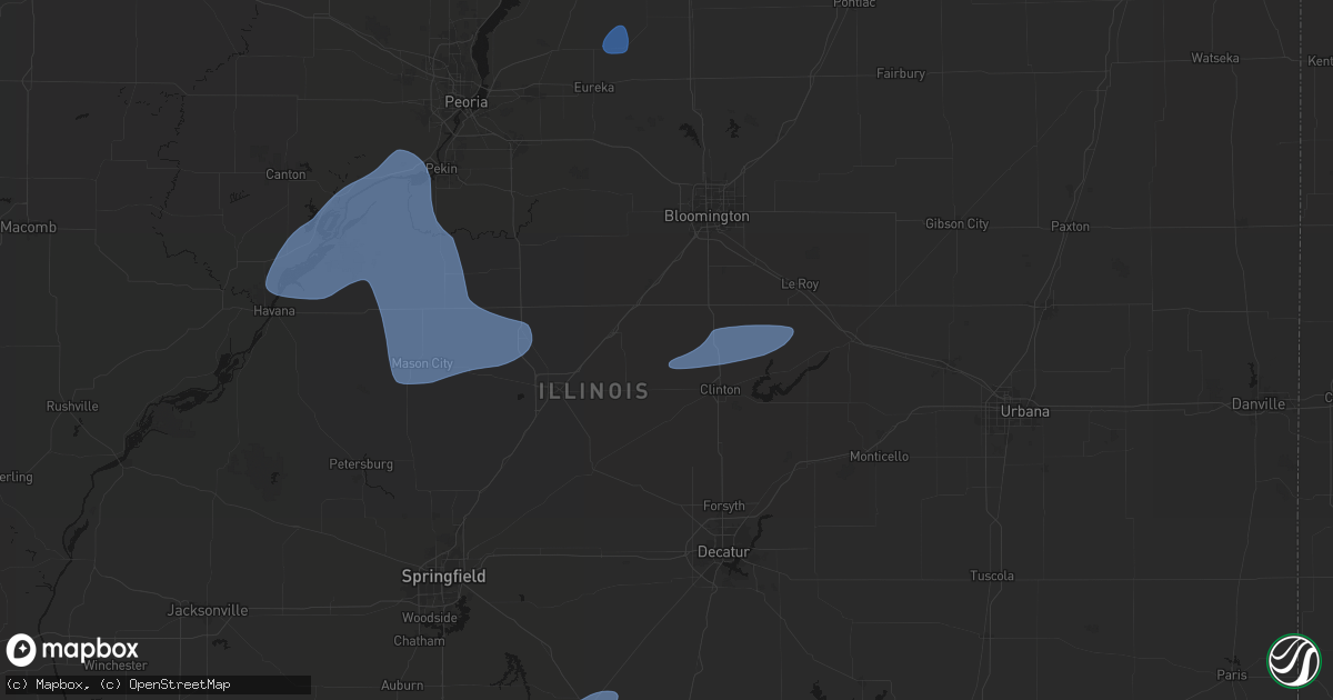 Hail map in Waynesville, IL on May 18, 2026