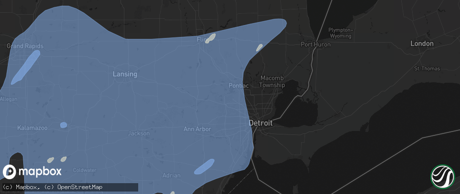 Hail map in West Bloomfield, MI on May 18, 2026