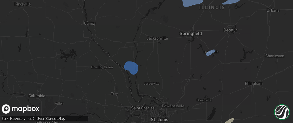 Hail map in White Hall, IL on May 18, 2026