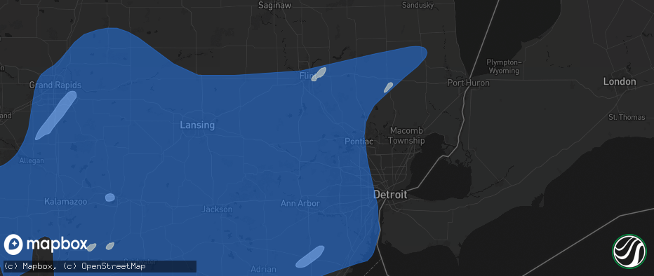 Hail map in White Lake, MI on May 18, 2026