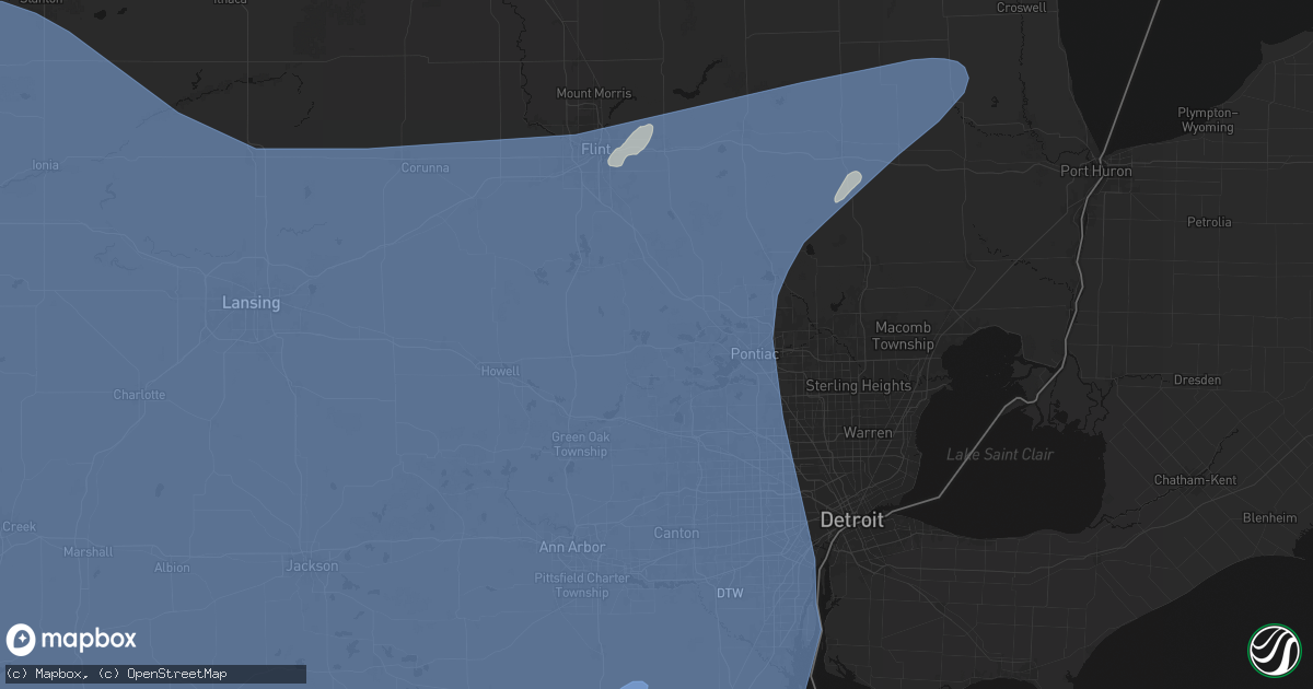 Hail map in White Lake, MI on May 18, 2026