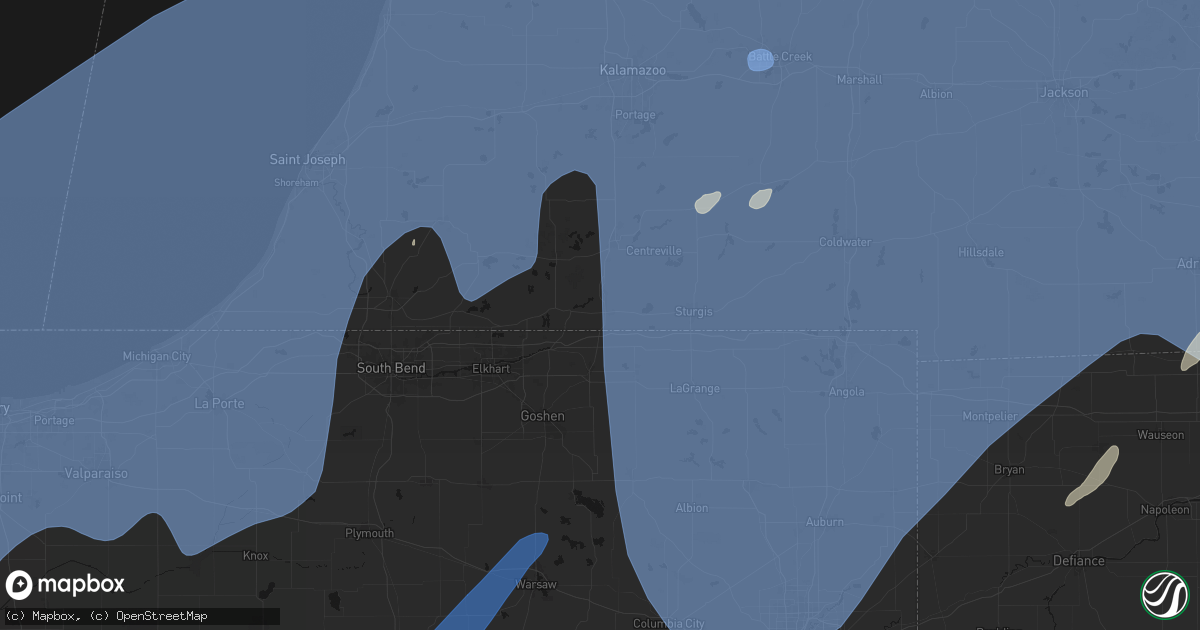 Hail map in White Pigeon, MI on May 18, 2026