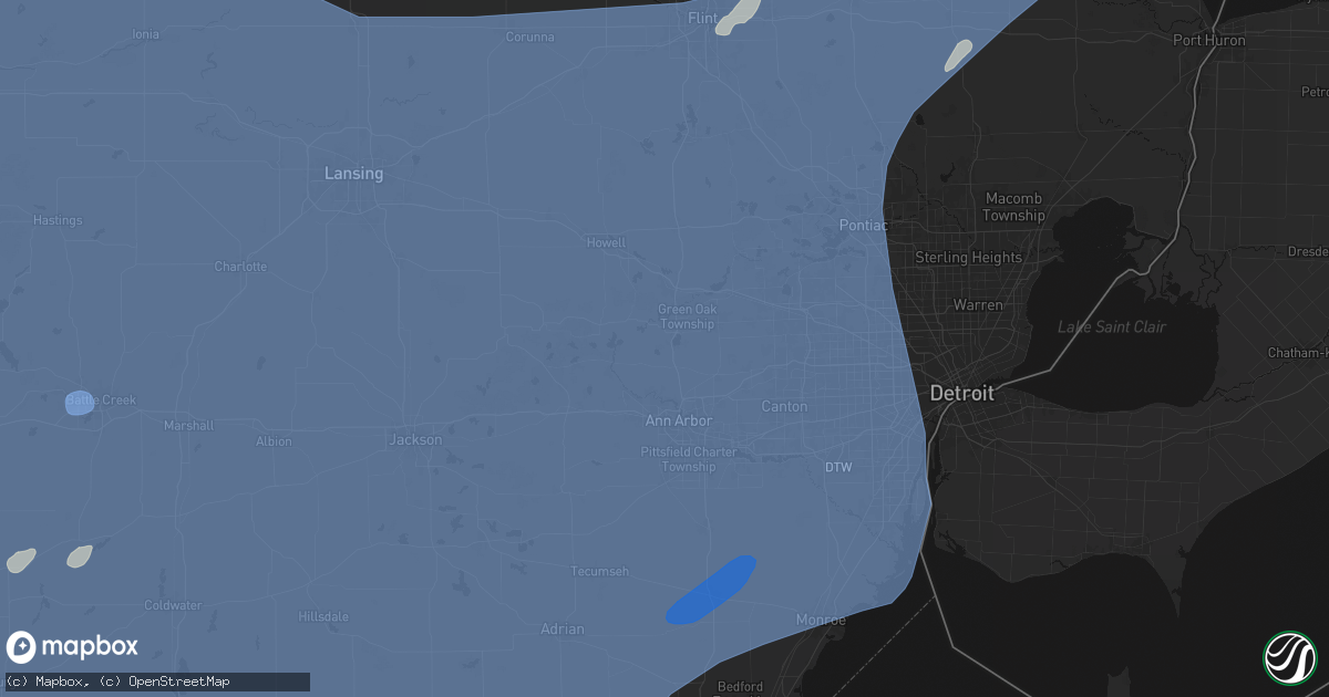 Hail map in Whitmore Lake, MI on May 18, 2026