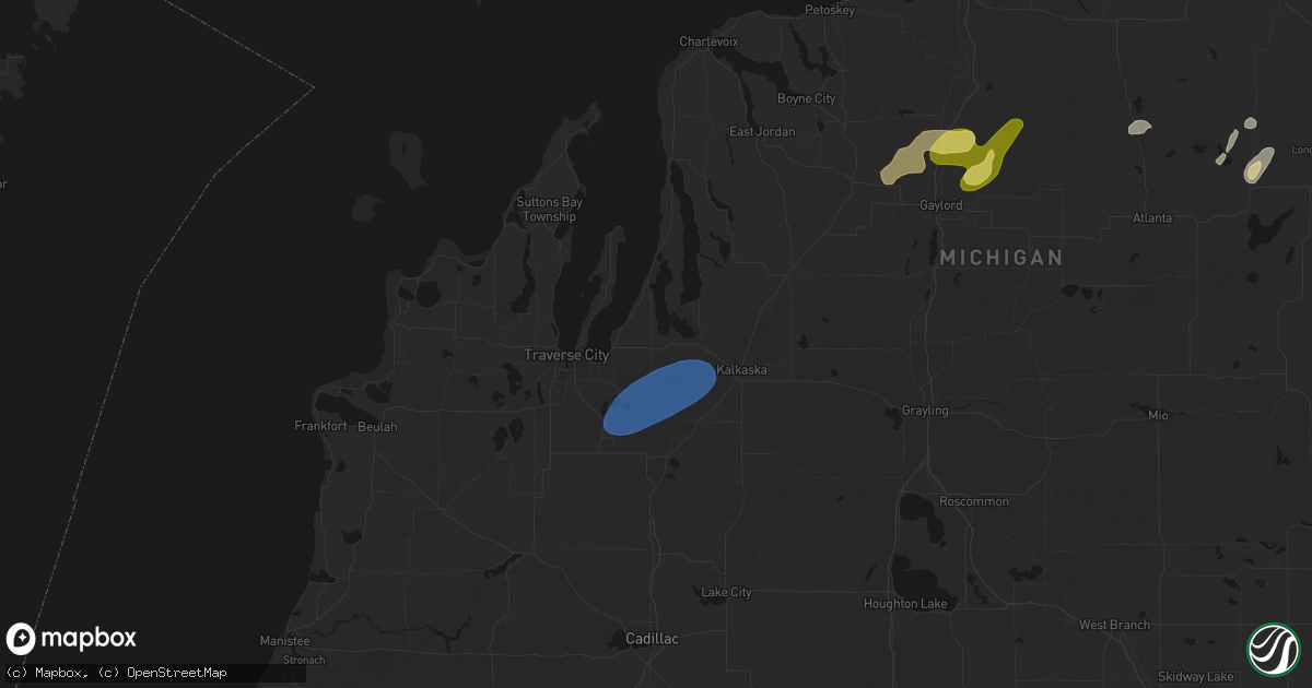 Hail map in Williamsburg, MI on May 18, 2026