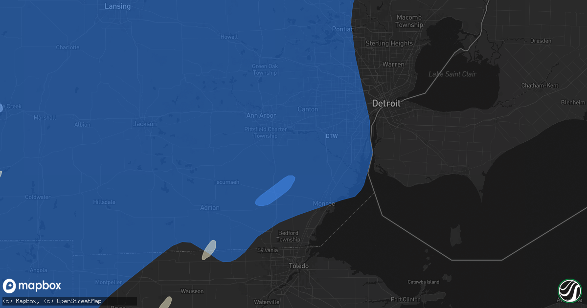 Hail map in Willis, MI on May 18, 2026