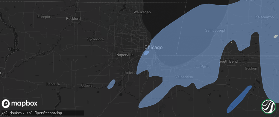 Hail map in Willow Springs, IL on May 18, 2026