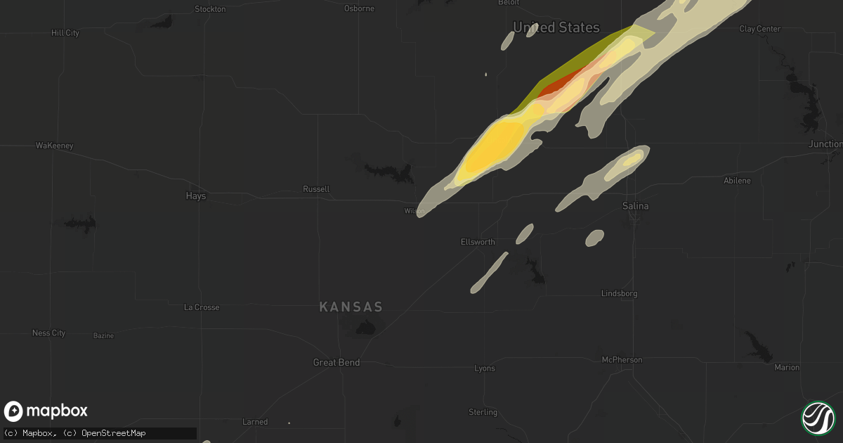 Hail map in Wilson, KS on May 18, 2026