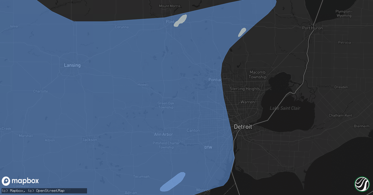 Hail map in Wixom, MI on May 18, 2026