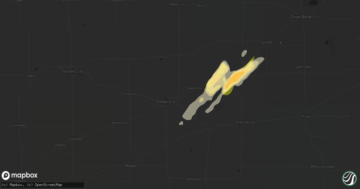 Hail map in Wright, KS on May 18, 2026