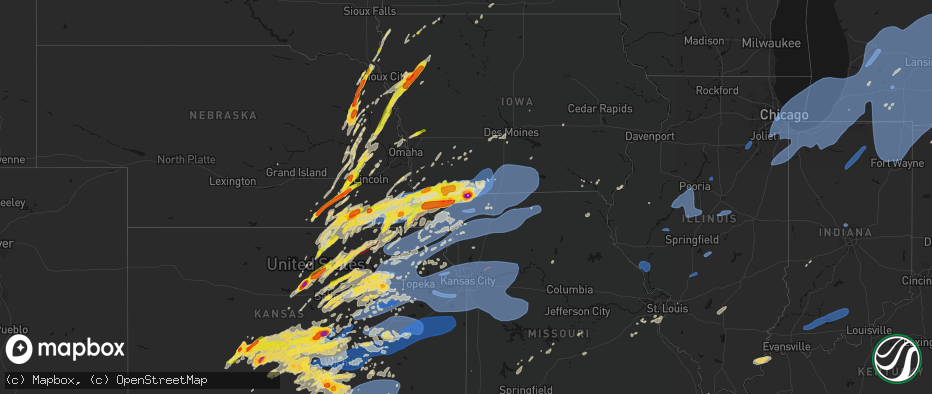 Hail map on May 18, 2026