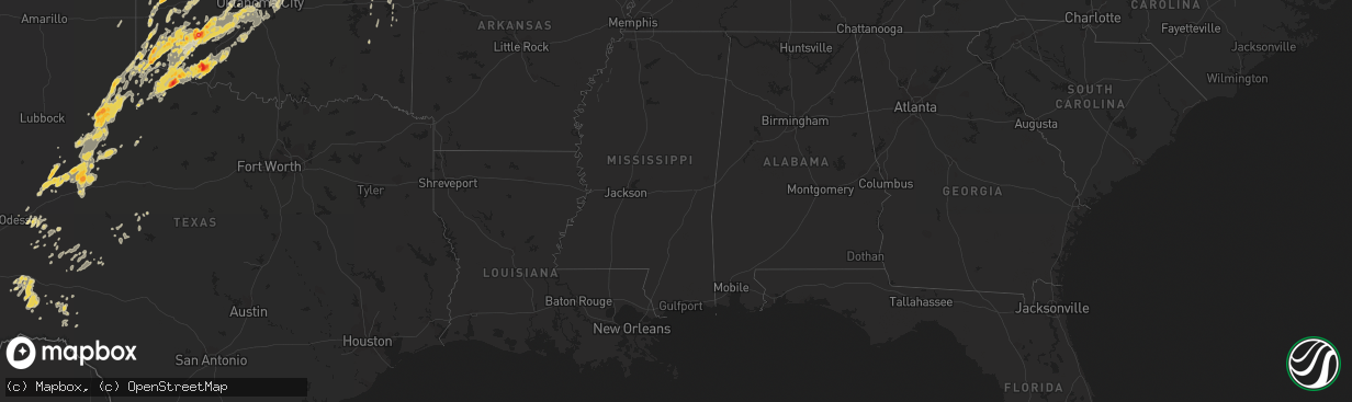 Hail map on May 19, 2011