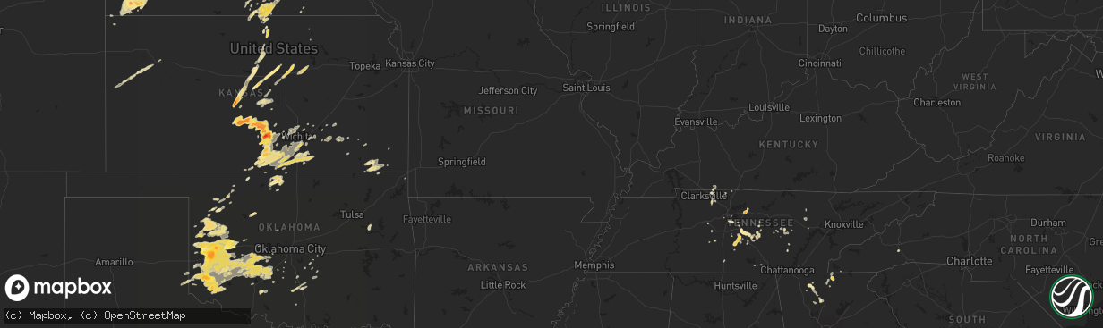 Hail map in North Carolina on May 19, 2012