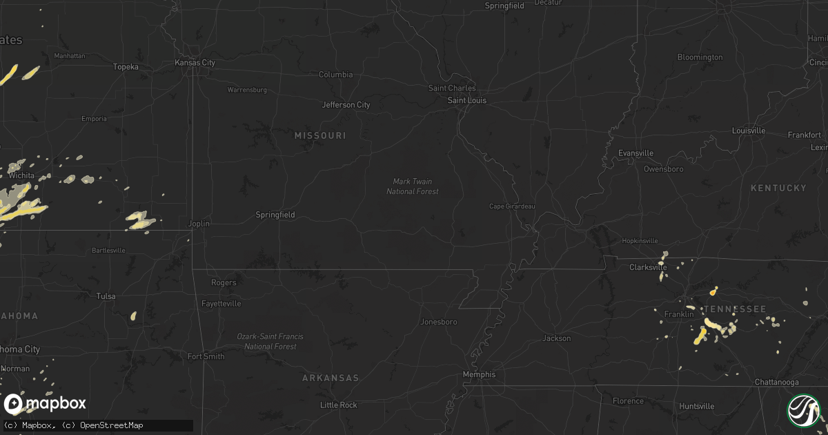 Hail map in Tennessee on May 19, 2012