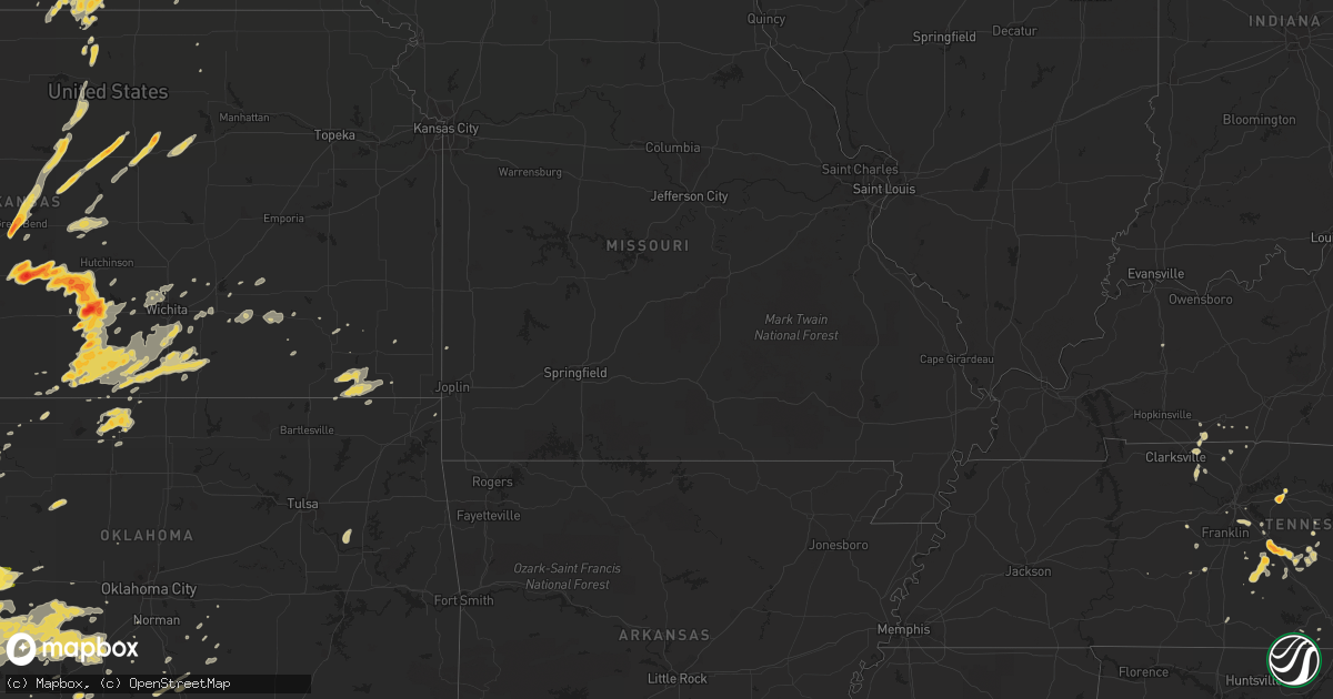 Hail map on May 19, 2012