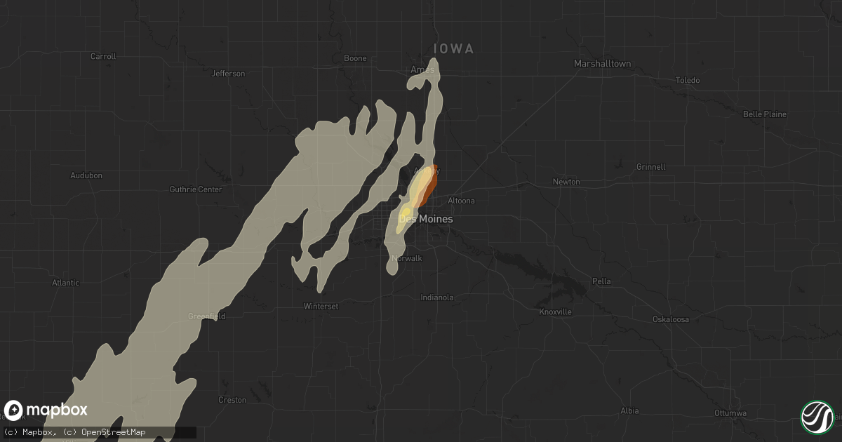 Hail map in Des Moines, IA on May 19, 2013