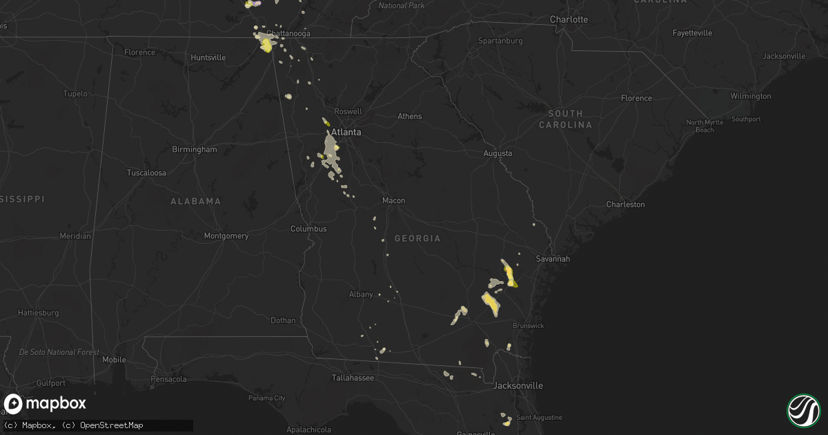 Hail map in Georgia on May 19, 2013