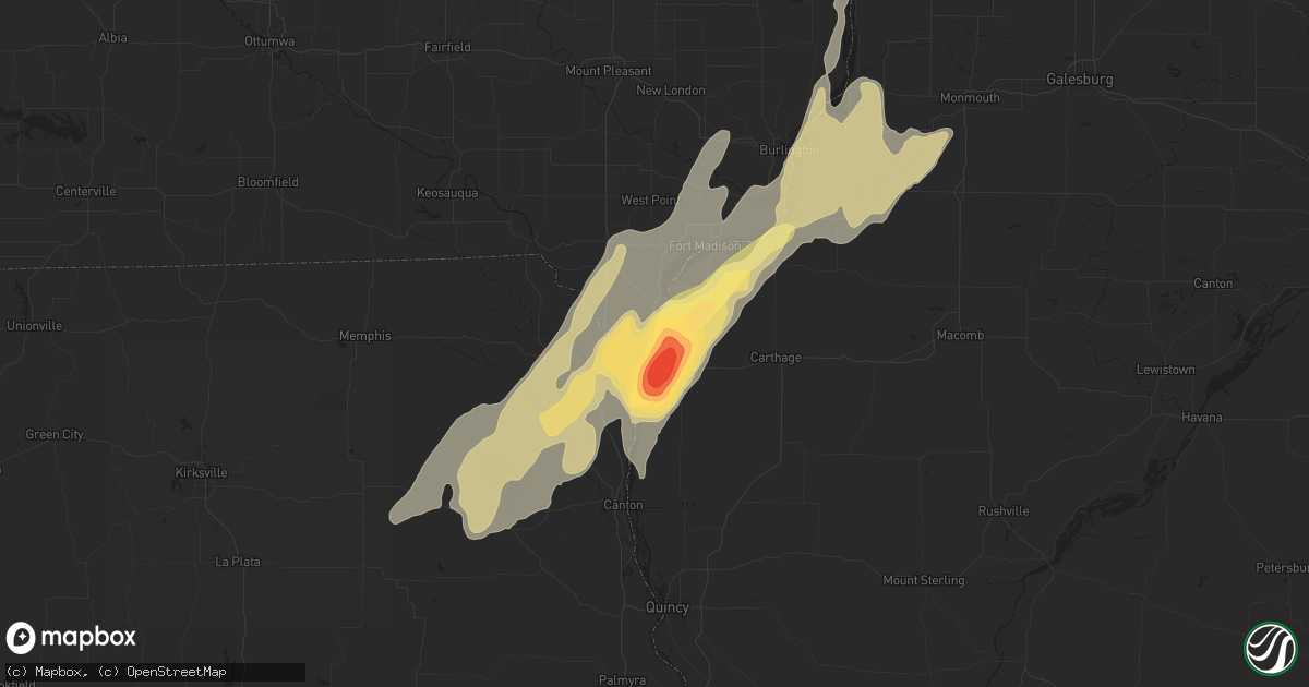 Hail map in Keokuk, IA on May 19, 2013