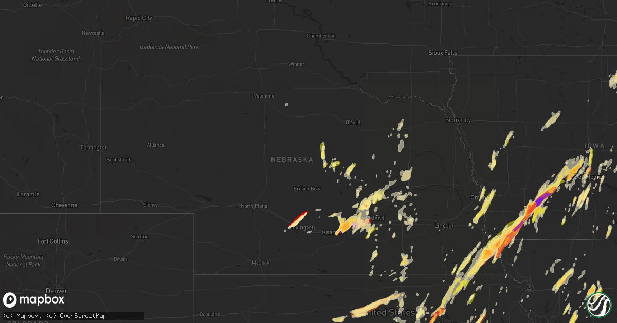 Hail map in Nebraska on May 19, 2013