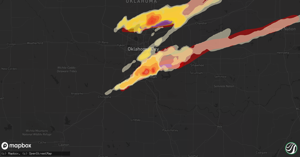 Hail map in Norman, OK on May 19, 2013