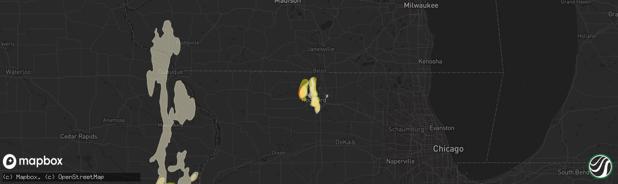 Hail map in Rockford, IL on May 19, 2013