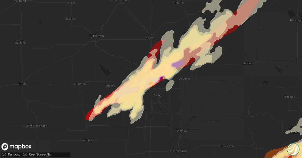 Hail map in Wichita, KS on May 19, 2013