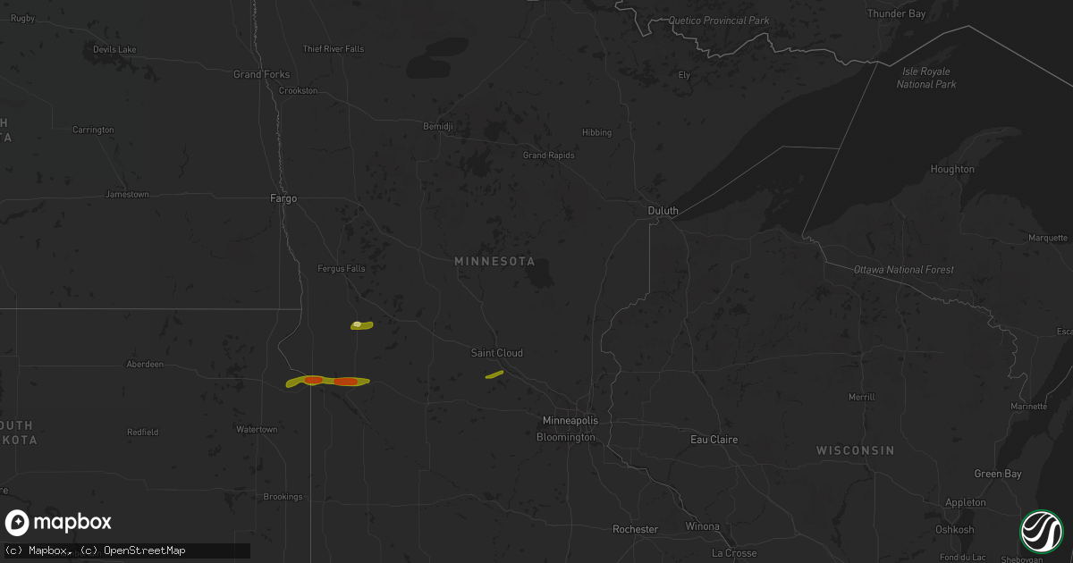 Hail map in Minnesota on May 19, 2014
