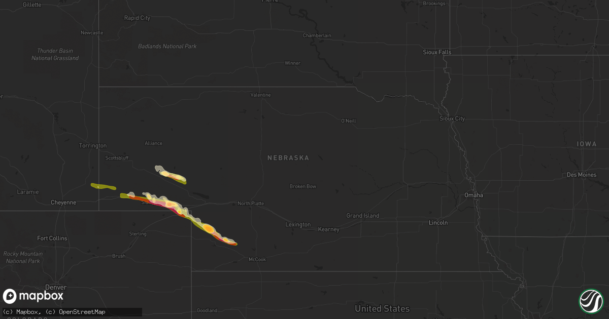 Hail map in Nebraska on May 19, 2014