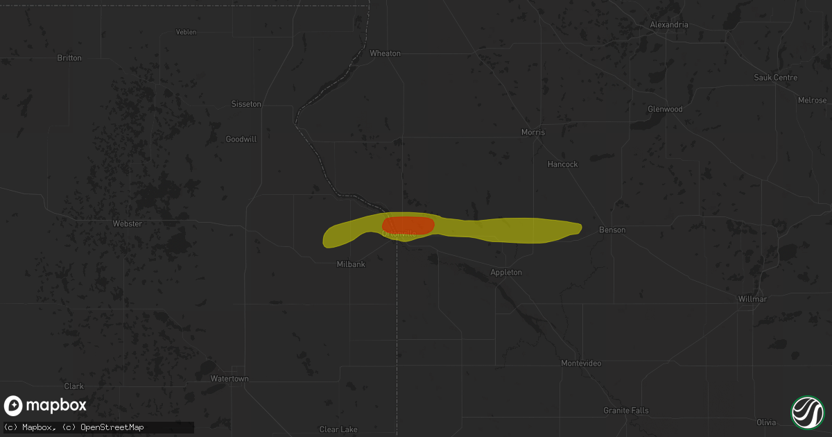 Hail map in Ortonville, MN on May 19, 2014
