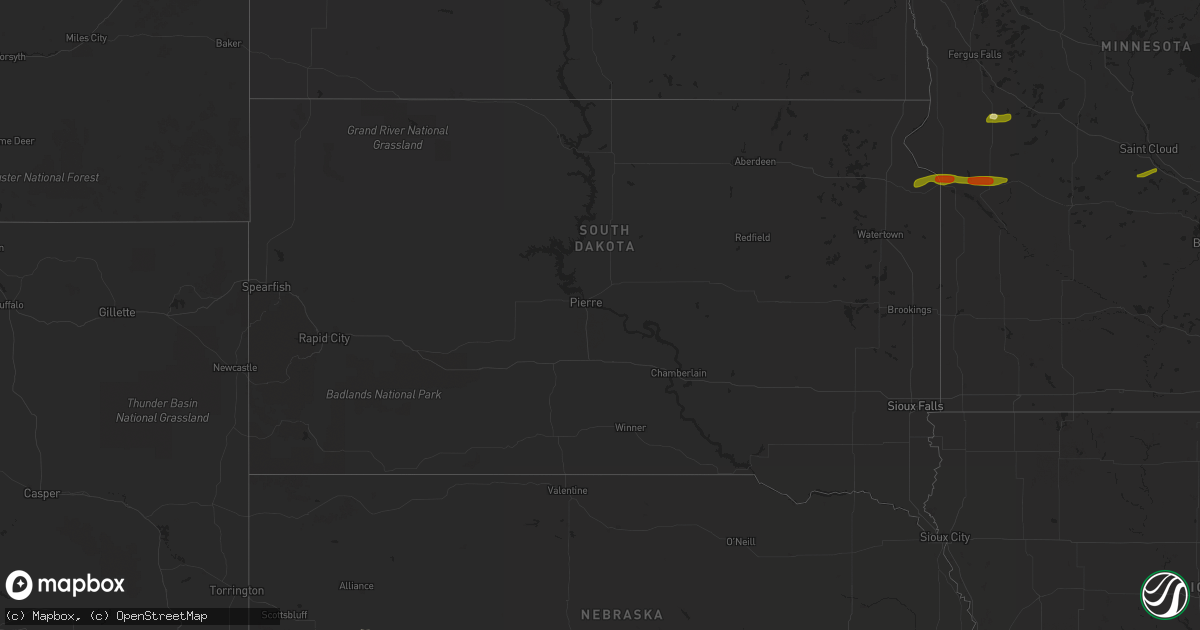 Hail map in South Dakota on May 19, 2014
