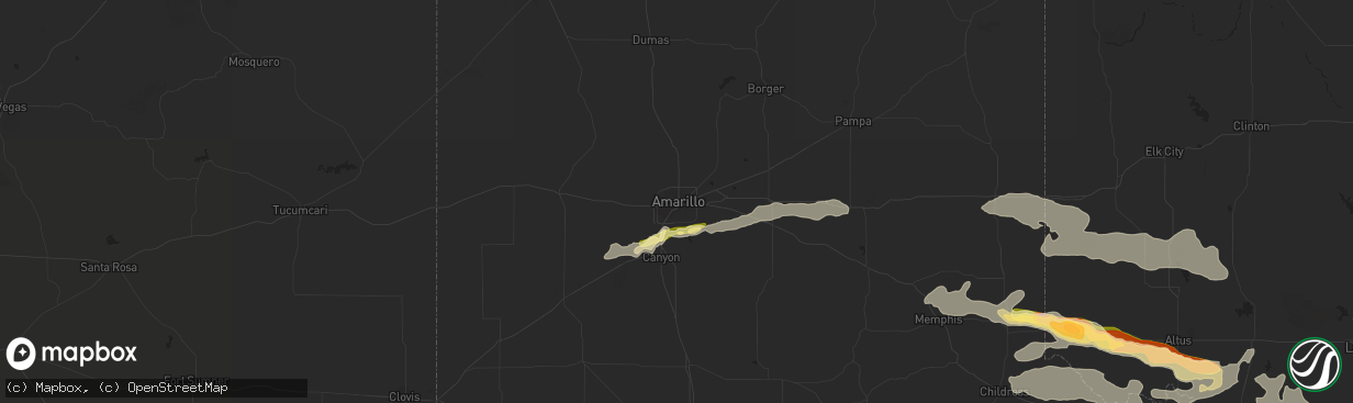 Hail map in Amarillo, TX on May 19, 2015