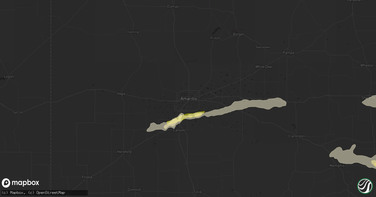Hail map in Amarillo, TX on May 19, 2015
