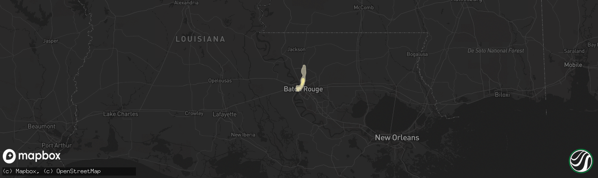 Hail map in Baton Rouge, LA on May 19, 2015