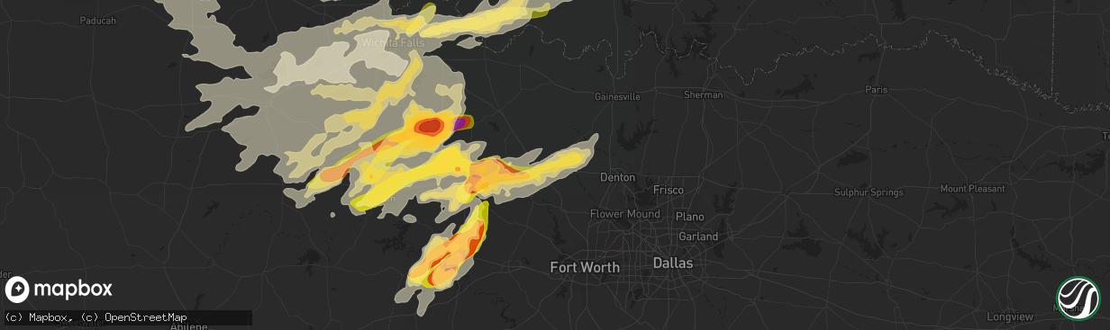 Hail map in Decatur, TX on May 19, 2015